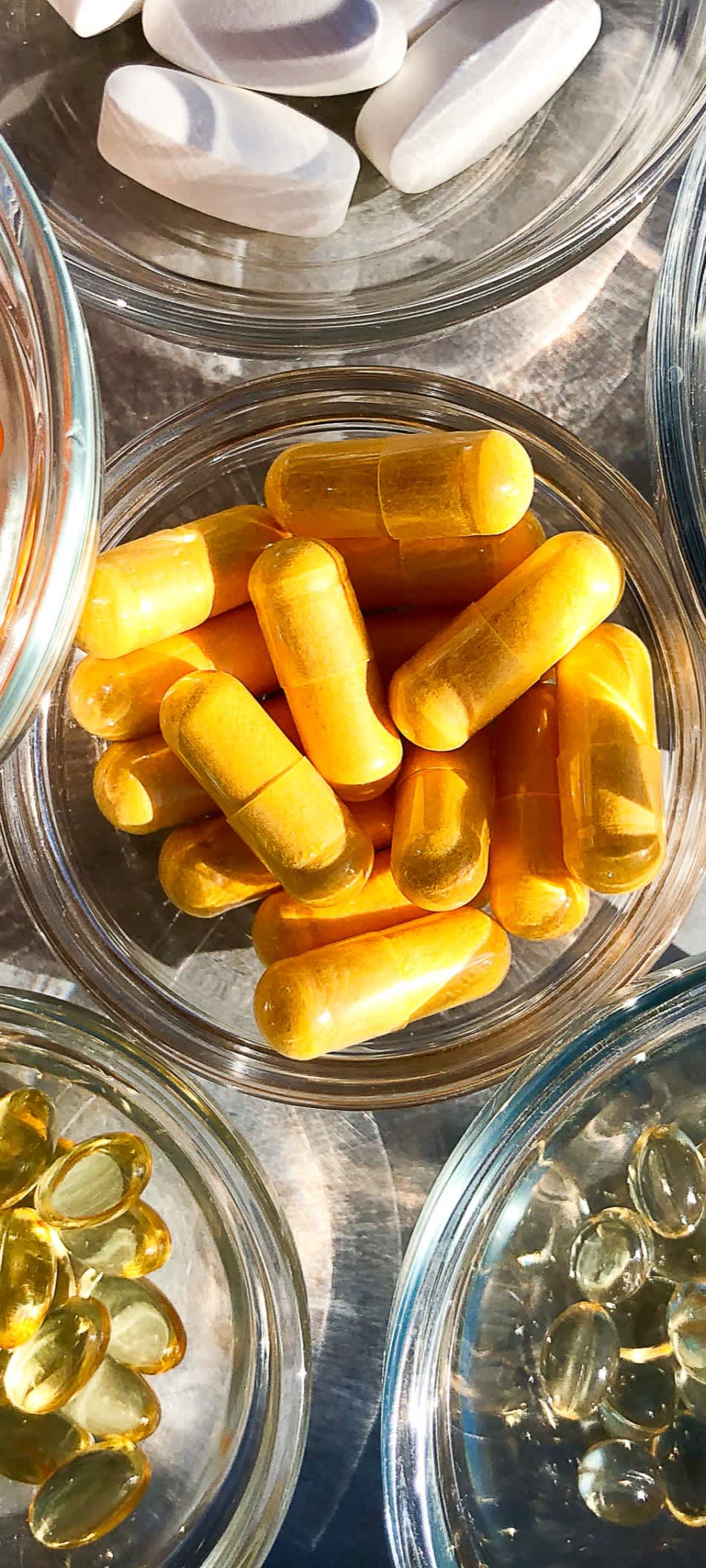 Bowls of various B vitamins