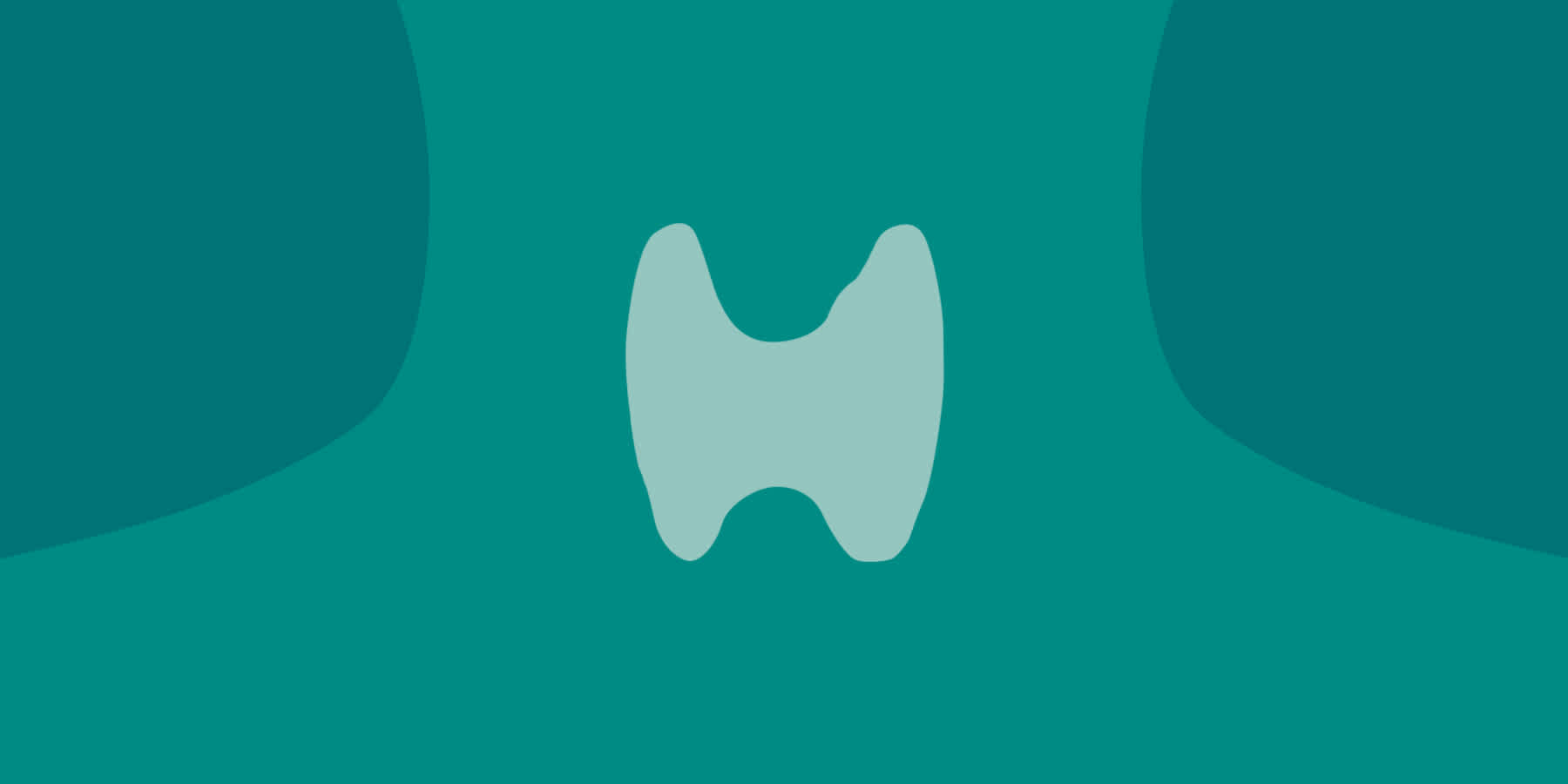 Illustration of thyroid gland against teal background