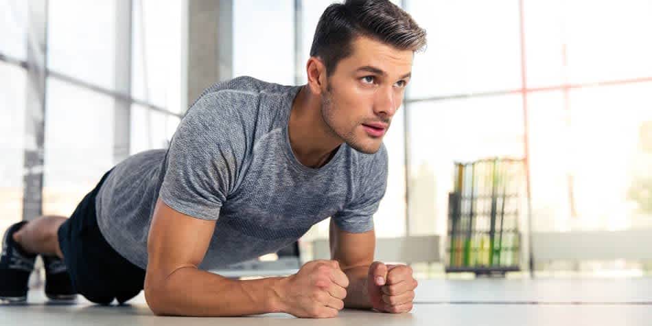 Man exercising an a light open space