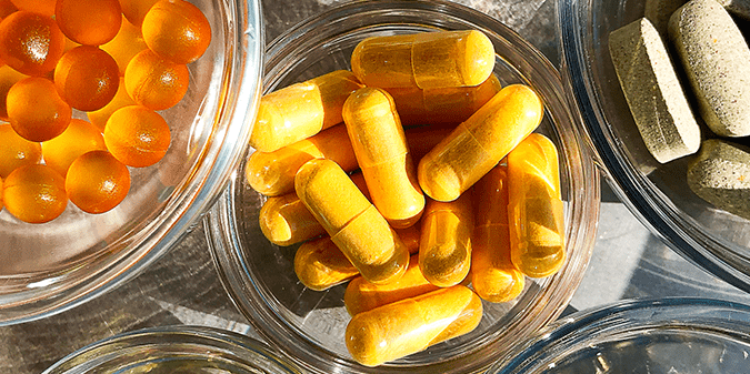 Bowls of various B vitamins